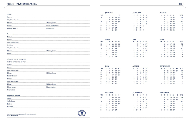 Agenda 2025 Ryam Executive Mundior 7dagen/2pagina's bordeaux