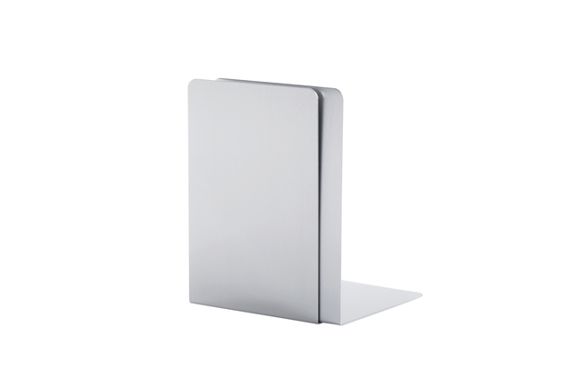 Boekensteun MAUL aluminium 12x12x17.5cm set 2 zilver