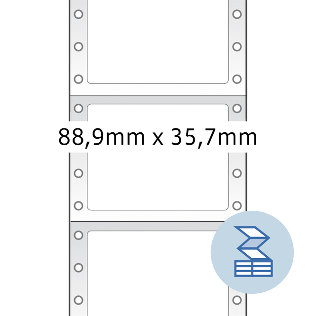 Etiket HERMA 8211 88.9x35.7mm 1-baans wit 4000stuks