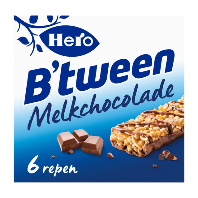 Tussendoortje Hero B'tween melkchocolade 6pack reep 25gr