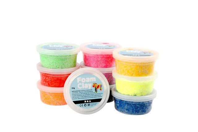 Klei Foam Clay basic 10 x 35gr 10 kleuren