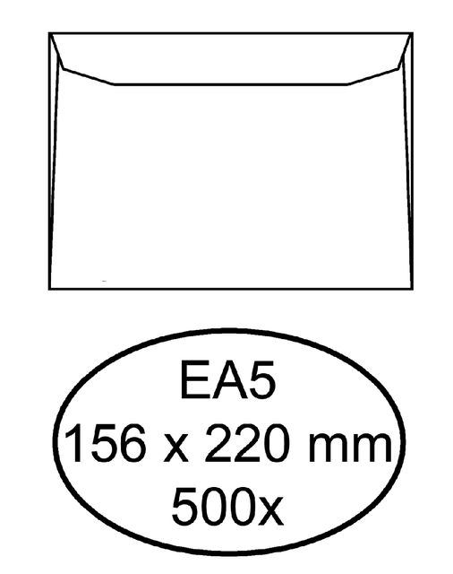 Envelop Quantore bank EA5 156x220mm wit 500 stuks