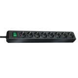 Brennenstuhl Eco-Line, stekkerdoos, 8 sockets, 3m, zwart, met schakelaar