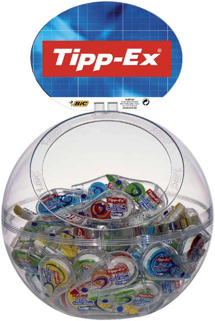 Correctieroller Tipp-ex mini pocket mouse 5mmx6m display à 30 +10 stuks gratis