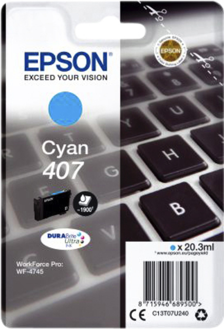 Inktcartridge Epson 407 T07U240 blauw