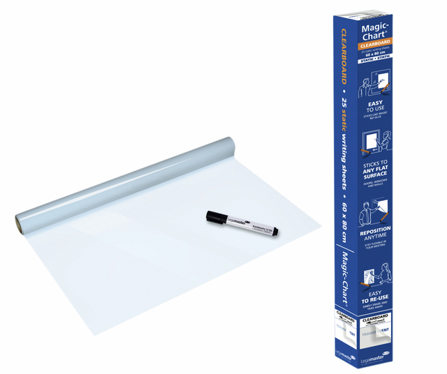 Magic-Chart Legamaster Whiteboard 60x80cm transparant 25 vel