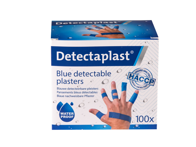 Waterafstotende blauwe pleister Detectaplast assorti 100 stuks