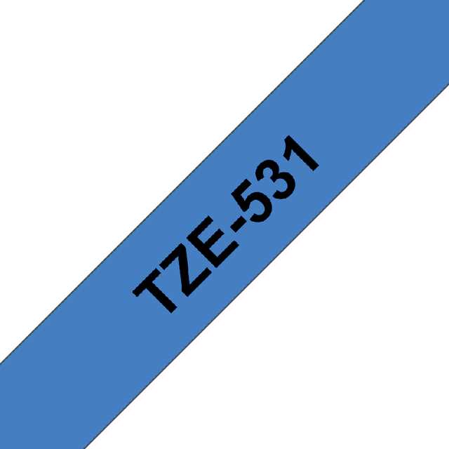 Labeltape Brother P-touch TZe-531 standaard 12mm zwart op blauw