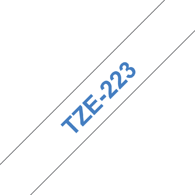 Labeltape Brother P-touch TZe-223 standaard 9mm blauw op wit