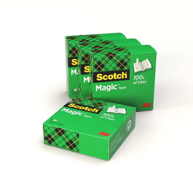 Plakband Scotch Magic 810 19mmx33m onzichtbaar transparant  4 rollen