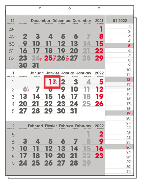 3-Maandkalender 2025 INNI Manager compact-formaat notes