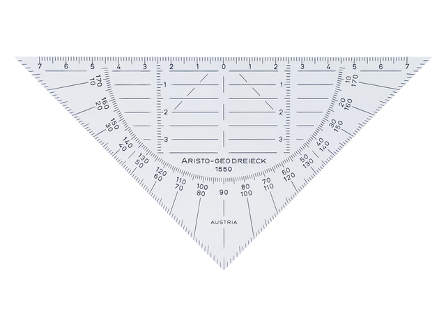 Geodriehoek Aristo 1550 160mm flexibel transparant