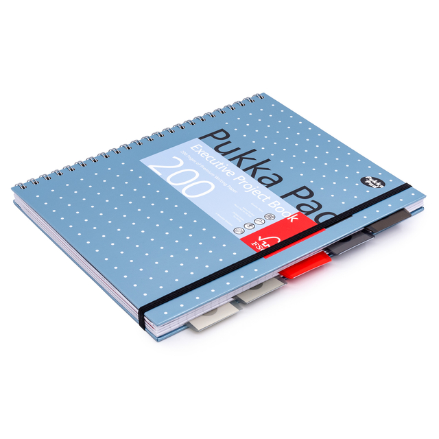 Projectboek Pukka Pad Metallic Executive A4 lijn 5-tabs 4-gaats 200 pagina's 80gr assorti