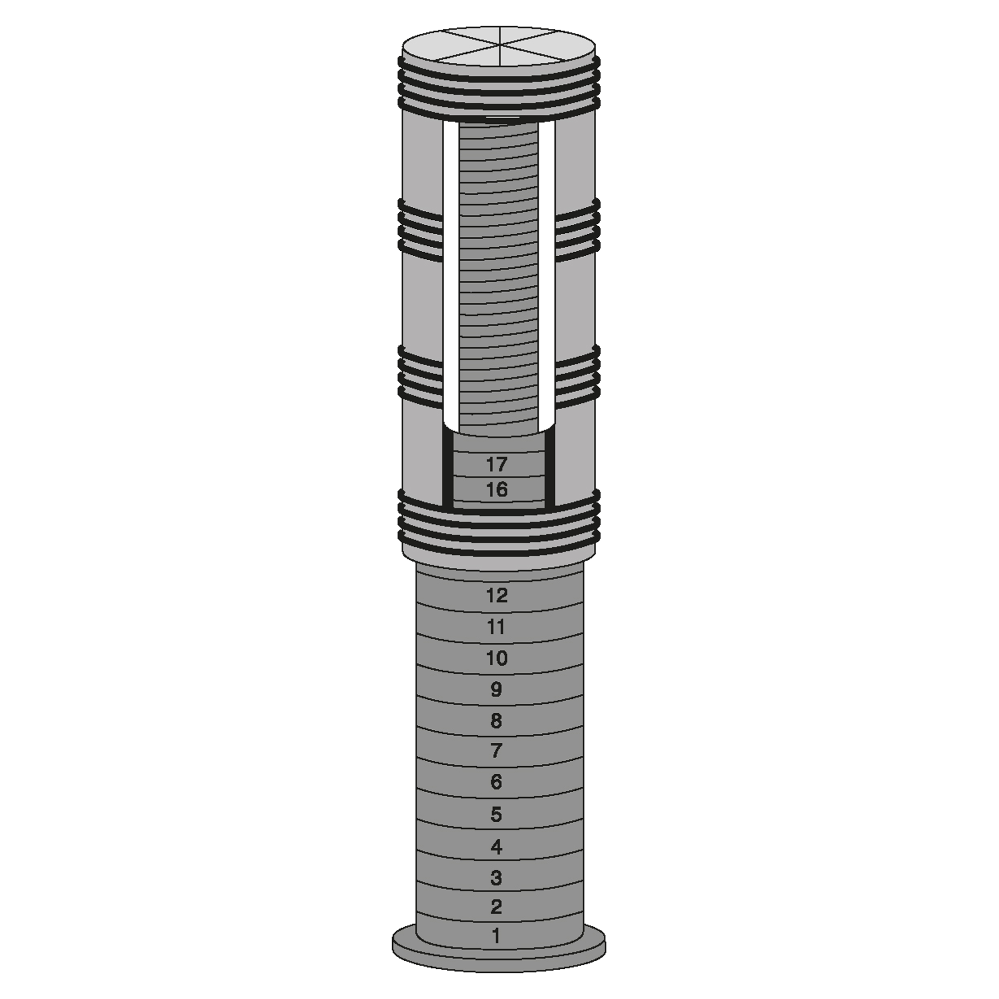 4 hoogteverstellers voor tafelpoten met een diameter van 60 mm