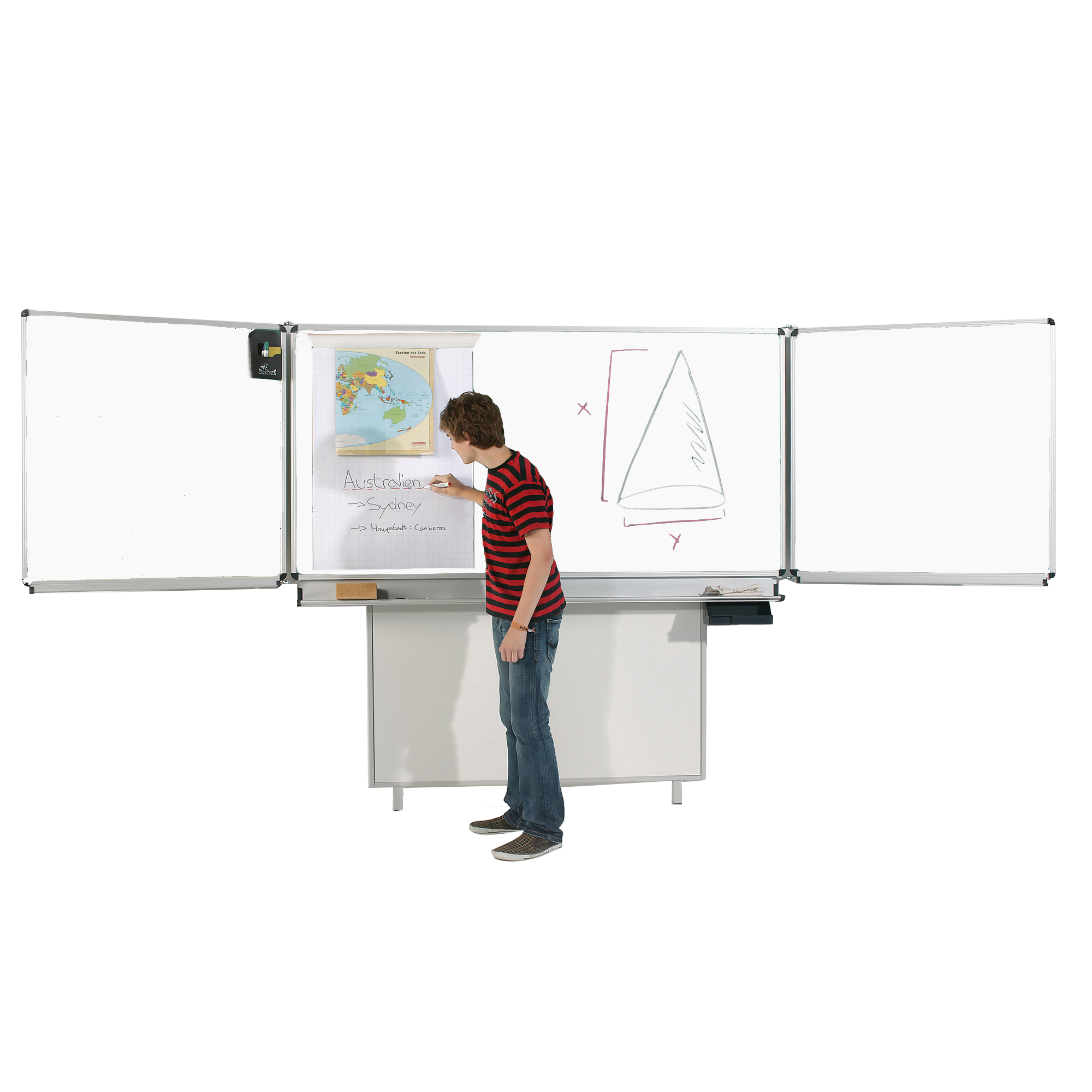 Whiteboard schoolbord schoolbord van staal, serie FZ STW, wit