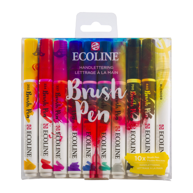 Brushpen Talens Ecoline set á 10 stuks handlettering