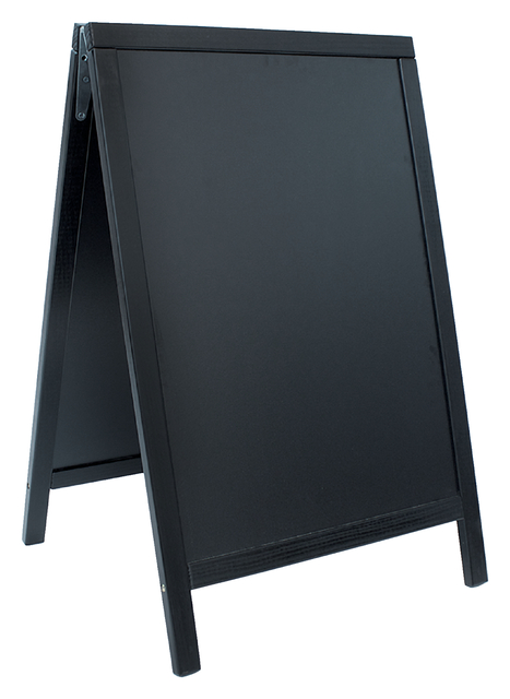 Stoepbord Securit 55x85x3cm zwart hout