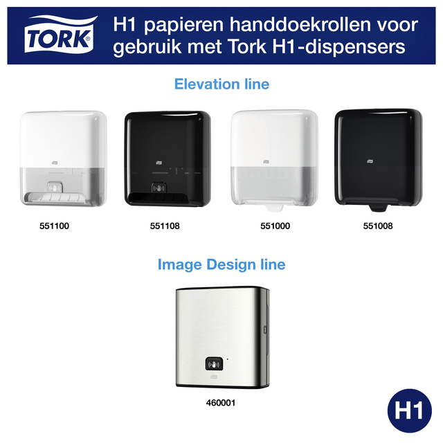 Handdoekrol Tork H1 Matic Advanced 2-laags 150m wit 290067