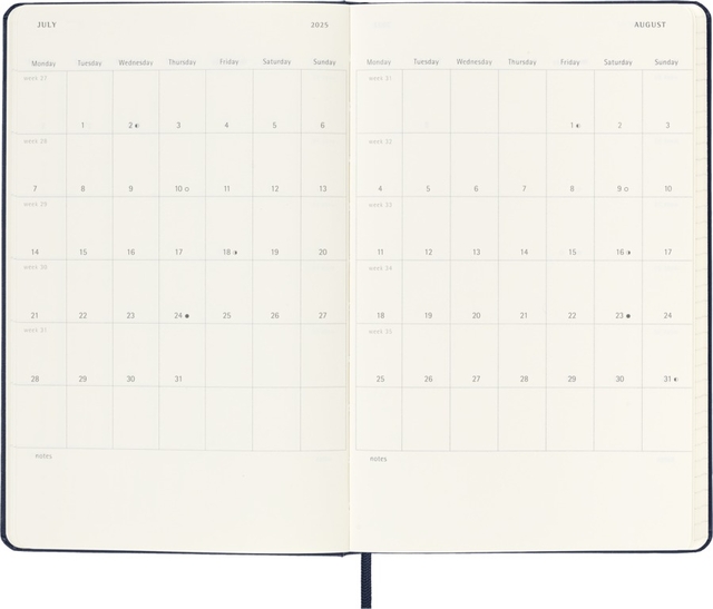 Agenda 2024/2025 Moleskine 18M Planner Weekly 7dagen/1pagina large hc sapphire blue