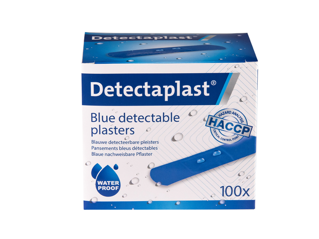 Waterafstotende blauwe pleister Detectaplast 19x72mm 100 stuks