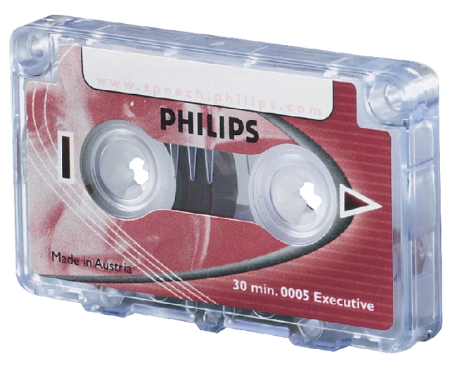 Cassette dicteer Philips LFH 0005 2x15min met clip