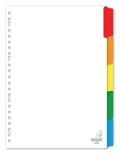 Tabbladen Kangaro 23-gaats PK405M 5-delig wit karton