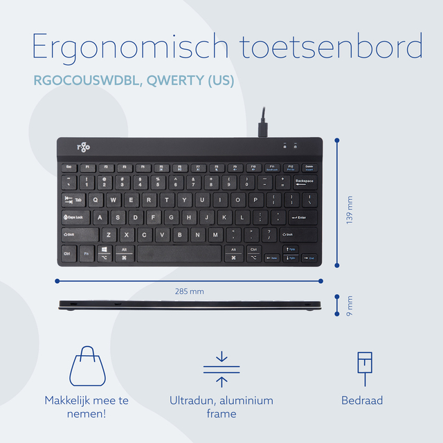 Toetsenbord R-Go Ergonomisch Compact Break QWERTY