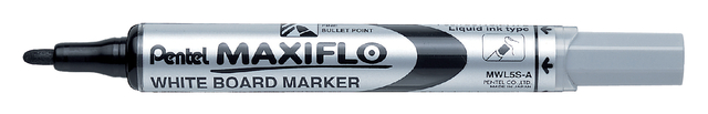 Whiteboardmarker Pentel MWL5S Maxiflo rond 1mm zwart