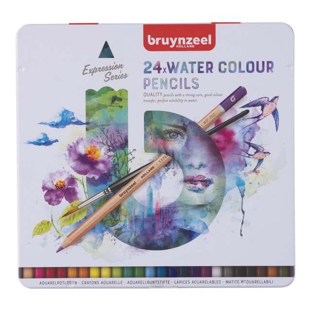 Aquarelpotlood Bruynzeel Expression set à 24 stuks assorti