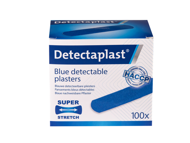 Elastische blauwe textielpleister Detectaplast 19x72mm 100 stuks