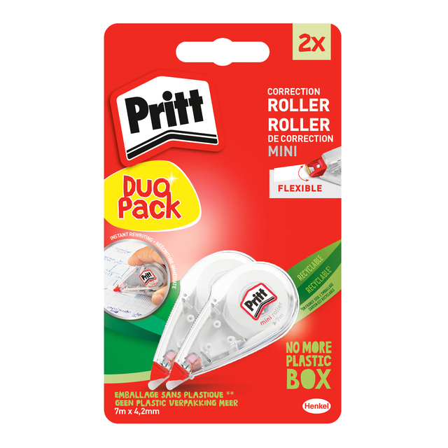 Correctieroller Pritt Mini Flex 4.2mmx7m blister à 2 stuks