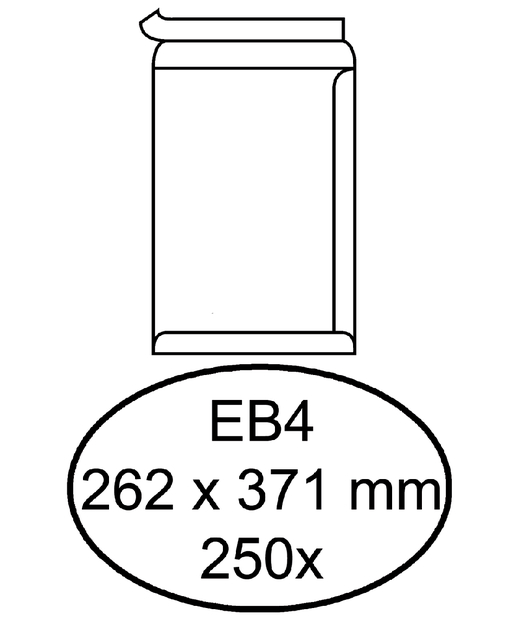 Envelop Quantore akte EB4 262x371mm zelfklevend wit 250 stuks