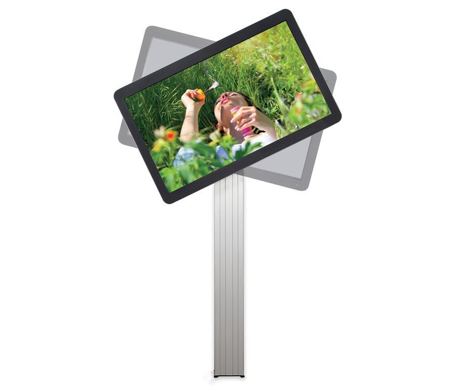 Vaste TV standaard in portret of landschap modus 195 cm voor 42 tot 100 inch schermen voor wandmontage