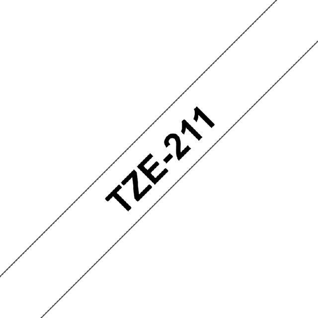 Labeltape Brother P-touch TZe-211 standaard 6mm zwart op wit