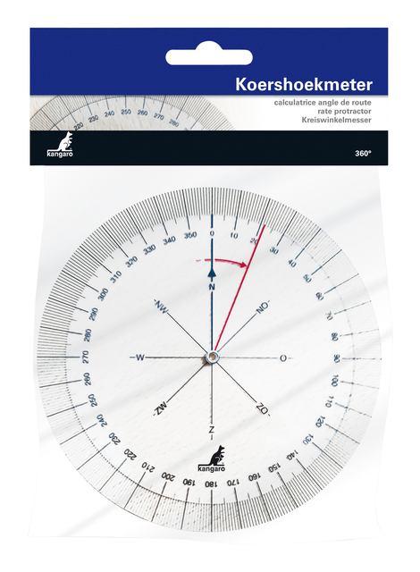 Koershoekmeter Kangaro kunststof 126mm transparant