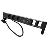 Plenty Prolink Desktop PDU 3x Type F with 2x USB charger and 2x empty module