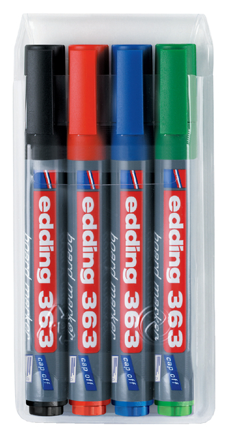 Whiteboardmarker edding 363 schuin 1-5mm assorti set à 4 stuks