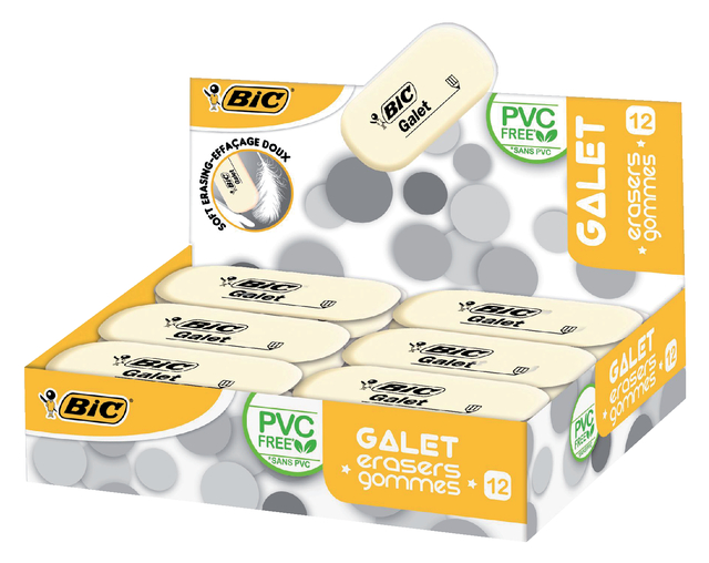 Gum Bic Galet pvc vrij zacht potlood wit