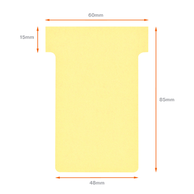 Planbord T-kaart Nobo nr 2 48mm geel 100 stuks