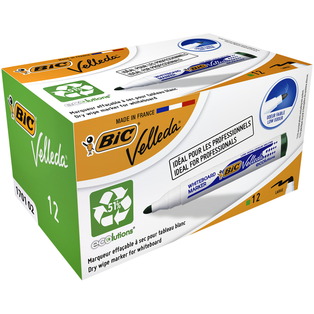 Viltstift Bic Velleda 1701 whiteboard rond large groen