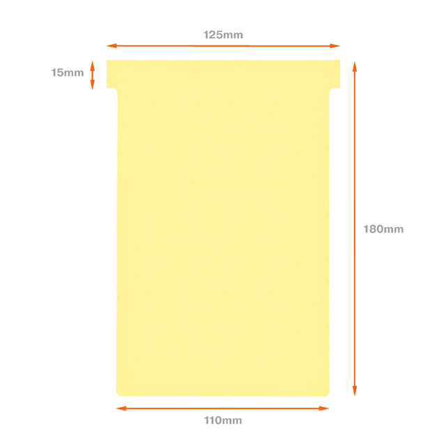 Planbord T-kaart Nobo nr 4 112mm geel 100 stuks