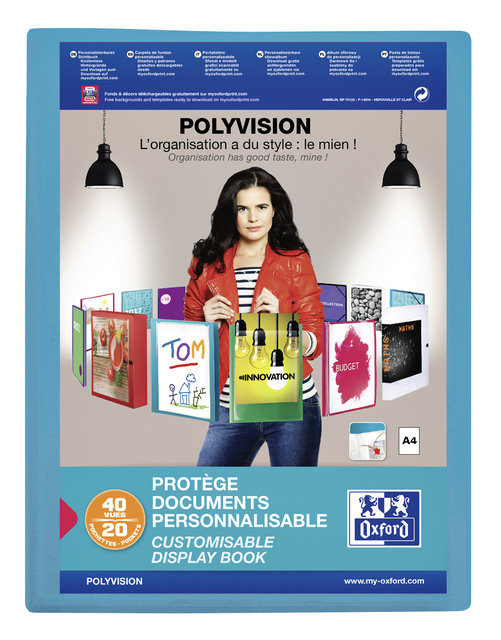 Showalbum Oxford Polyvision A4 20-tassen PP blauw