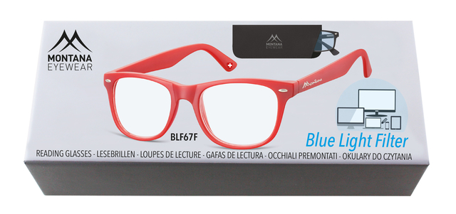 Bril Montana +0.00 dtp blue light filter rood