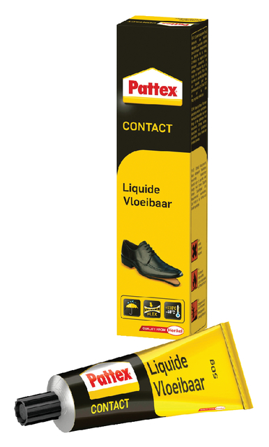 Contactlijm vloeibaar Pattex tube 50 gram op blister