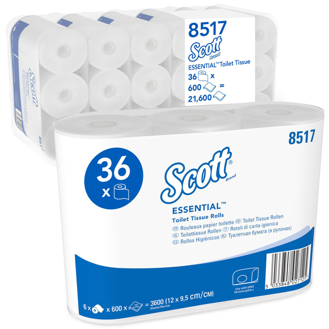 Toiletpapier Scott Essential 2-laags 600 vel wit 8517