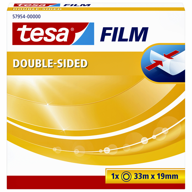 Dubbelzijdig plakband tesafilm® 33mx19mm transparant