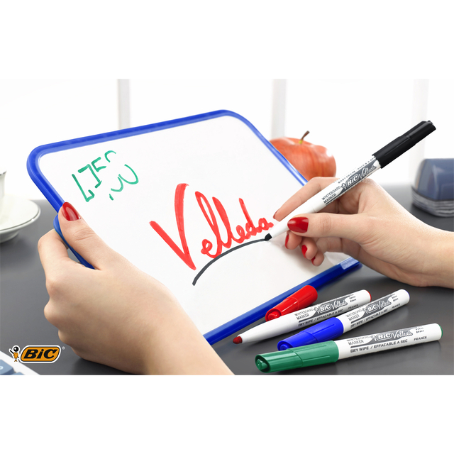 Viltstift Bic Velleda 1744 whiteboard rond medium assorti kartonnen etui à 4 stuks