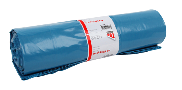 Afvalzak Quantore LDPE T70 240L blauw extra stevig 65/25x140cm rol à 10 stuks