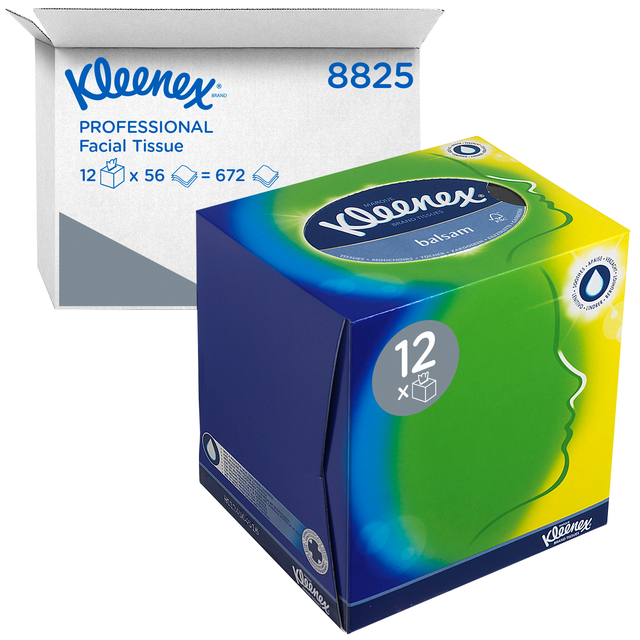 Facial tissues Kleenex kubus 3-laags 56 vel wit 8825