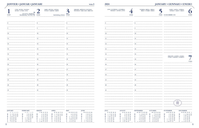 Agenda 2025 Ryam Executive Mundior 7dagen/2pagina's bordeaux